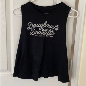 Doughnuts and Deadlifts Crop workout tank